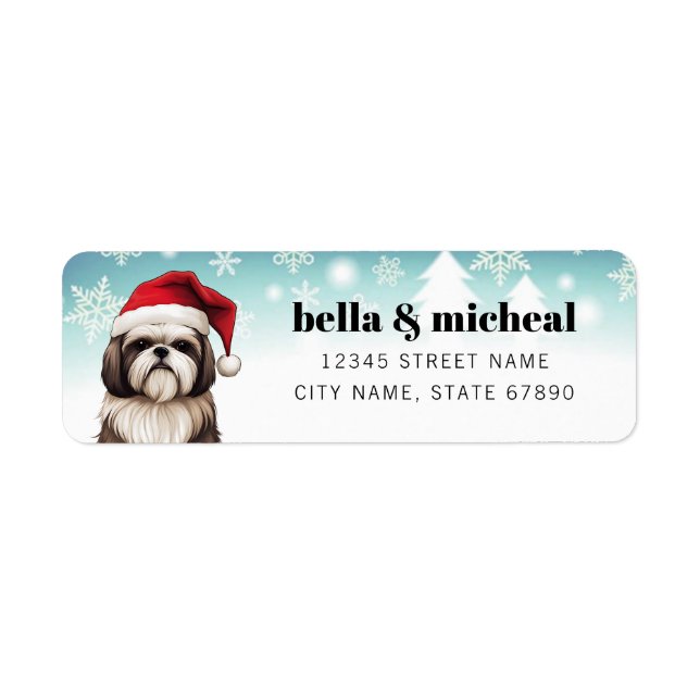 Shih Tzu Dog Return Address Labels (Front)