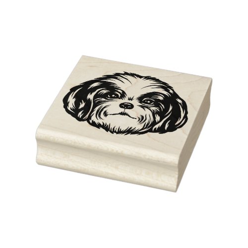 Shih Tzu Dog Rubber Stamp