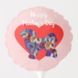 Shih Tzu Dog Silhouette Mother’s Day Red Heart Balloon