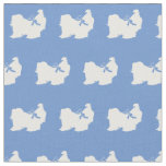 Shih Tzu Dog Silhouette Pet Light Blue Fabric