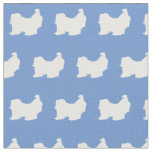 Shih Tzu Dog Silhouette Pet Light Blue Fabric