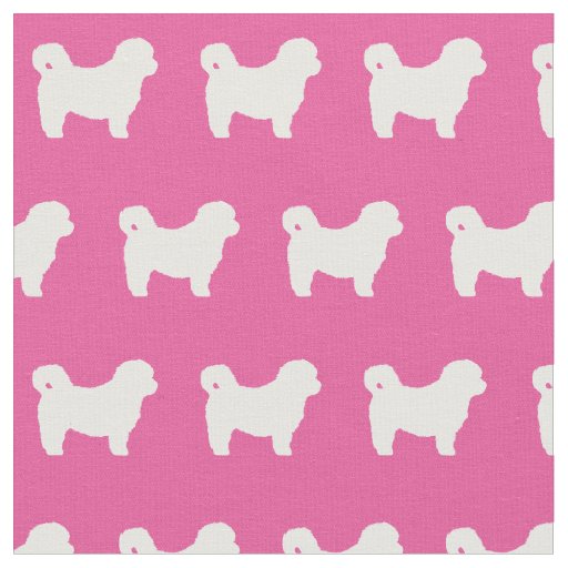 Shih Tzu Dog Silhouette Pet Pink Fabric