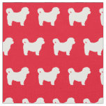 Shih Tzu Dog Silhouette Pet Red Fabric