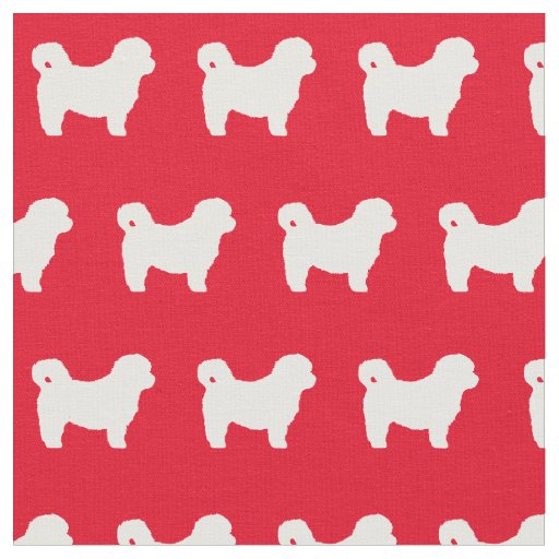 Shih Tzu Dog Silhouette Pet Red Fabric