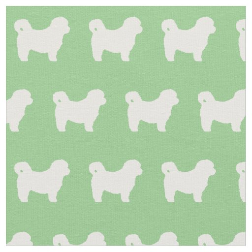 Shih Tzu Dog Silhouette Pet Sage Green Fabric