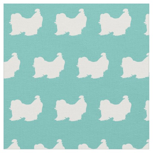 Shih Tzu Dog Silhouette Pet Teal Fabric