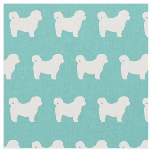 Shih Tzu Dog Silhouette Pet Teal Fabric