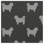 Shih Tzu Dog Silhouettes Grey and Black Patterned Fabric
