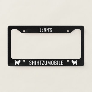 Shih Tzu Dog Silhouettes Shihtzumobile Custom License Plate Frame