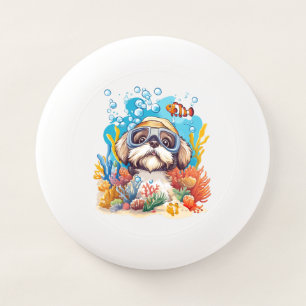 Shih Tzu Dog Snorkeling Coral Reef Wham-O Frisbee