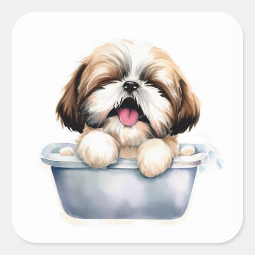 Shih Tzu Dog Square Sticker