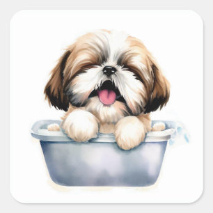 Shih Tzu Dog Square Sticker
