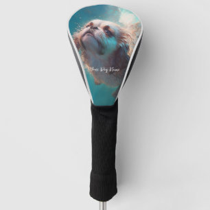 Shih Tzu dog swimming in water 001 Golf Head Cover