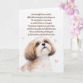 Shih Tzu Dog Sympathy Loss Condolences Card