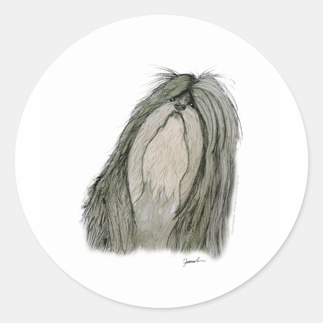 Shih Tzu dog, tony fernandes Classic Round Sticker (Front)