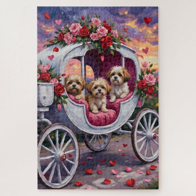 Shih Tzu Dog Valentine's Day Jigsaw Puzzle (Vertical)