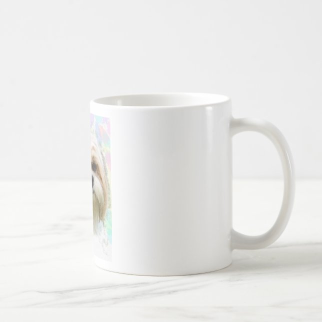 Shih Tzu Dog Water Color Art Painting Coffee Mug (Right)