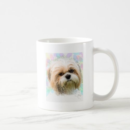 Shih Tzu Dog Water Color Art Painting Coffee Mug