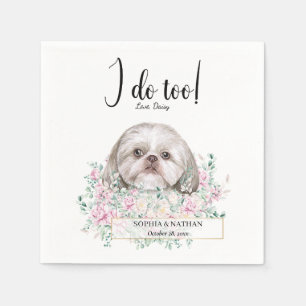 Shih Tzu Dog Wedding Cocktail Napkins