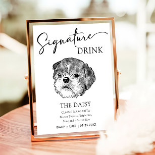 Shih Tzu Dog Wedding Signature Drink Sign