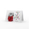 Shih Tzu dog with red bow by toy Christmas tree