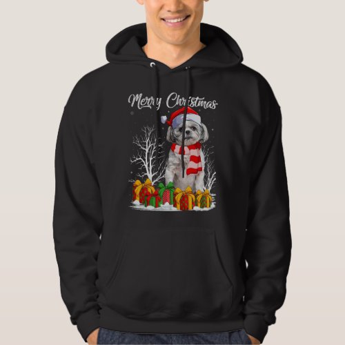 Shih Tzu Dog Xmas Holiday Santa Shih Tzu Christmas Hoodie