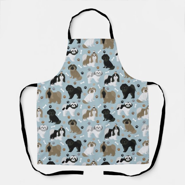Shih Tzu Dogs Paws and Bones Apron (Front)