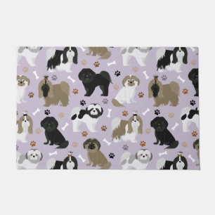 Shih Tzu Dogs Paws and Bones Doormat