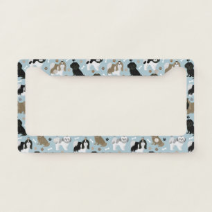 Shih Tzu Dogs Paws and Bones License Plate Frame