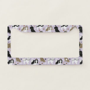Shih Tzu Dogs Paws and Bones License Plate Frame