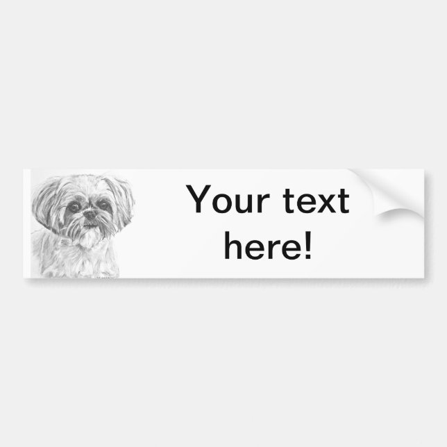 Shih Tzu Drawing Bumper Sticker (Front)