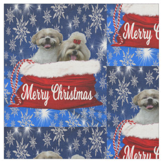 Shih tzu Fabric Christmas