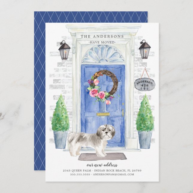 Shih tzu Front Door Moving Announcement (Front/Back)