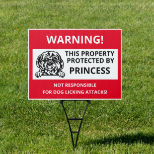 SHIH TZU Funny Beware of Dog Sign