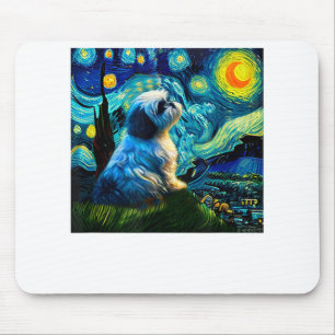 Shih Tzu Funny , Dog, Van Gogh,  Mouse Pad
