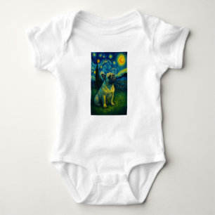 Shih Tzu Funny Dog Van Gogh Starry Night Cute Men' Baby Bodysuit