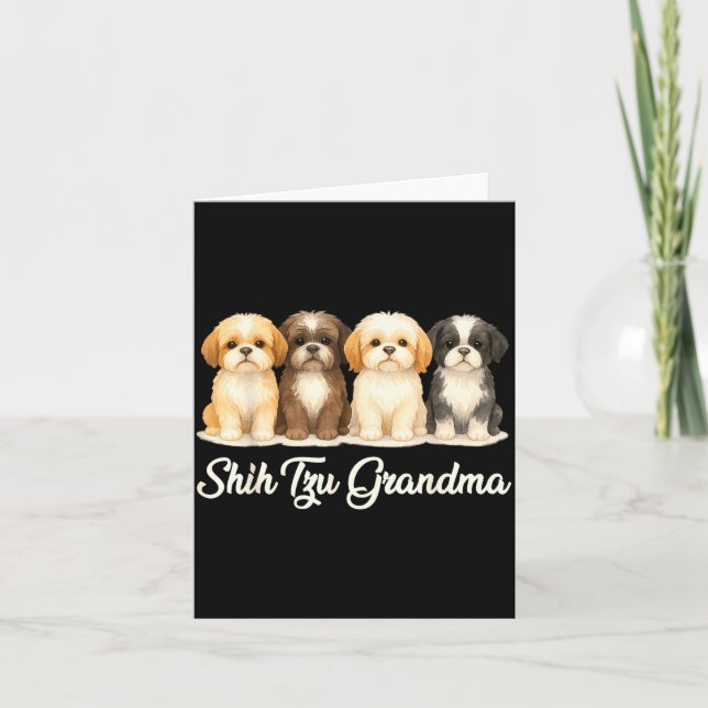 Shih Tzu Grandma Cute Dog Lover Gift Funny Women P Card (Front)