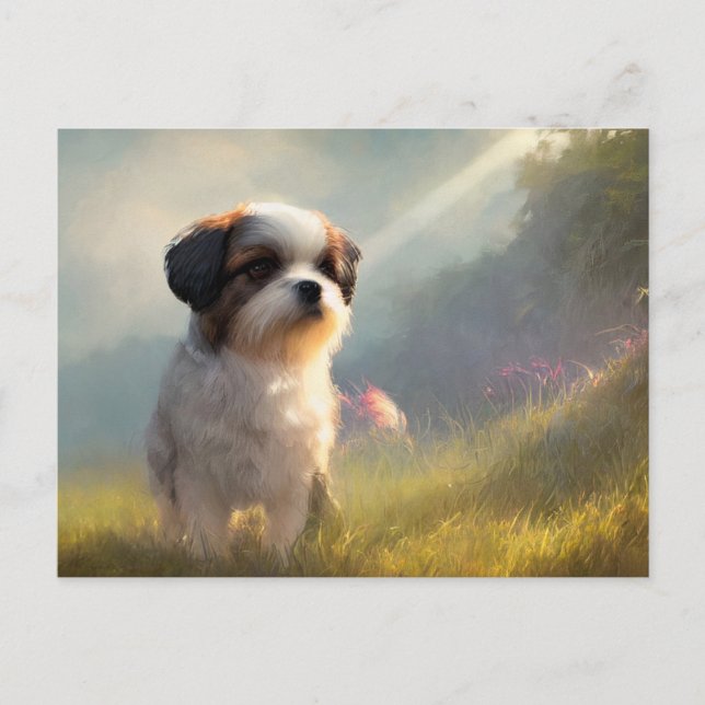 Shih Tzu Greetings Postcard (Front)