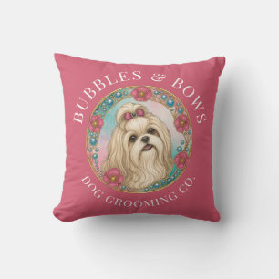 Shih Tzu Grooming Salon Cushion Pink
