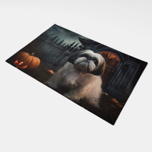 Shih Tzu Halloween Scary Doormat