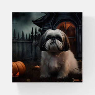 Shih Tzu Halloween Scary Paperweight
