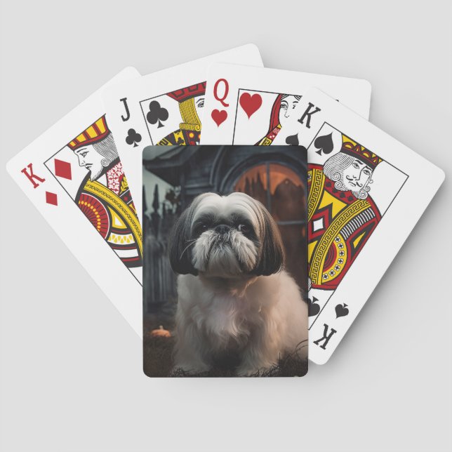 Shih Tzu Halloween Scary Poker Cards (Back)