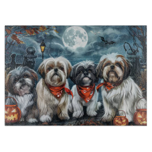 Shih Tzu Halloween Spooky Cutting Board