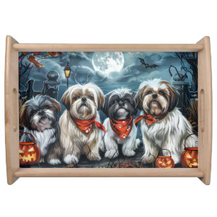 Shih Tzu Halloween Spooky Serving Tray