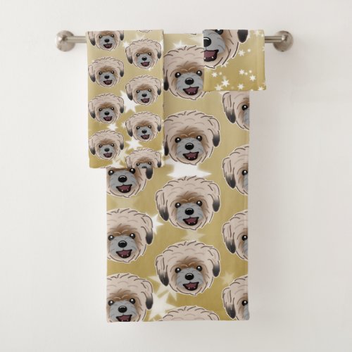 Shih Tzu Happy Face Bath Towel Set