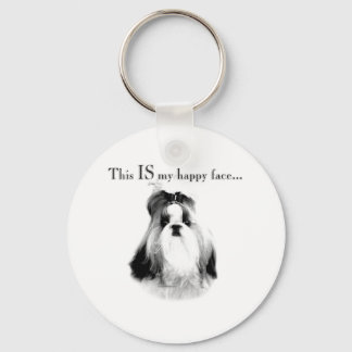 Shih Tzu Happy Face Keychain