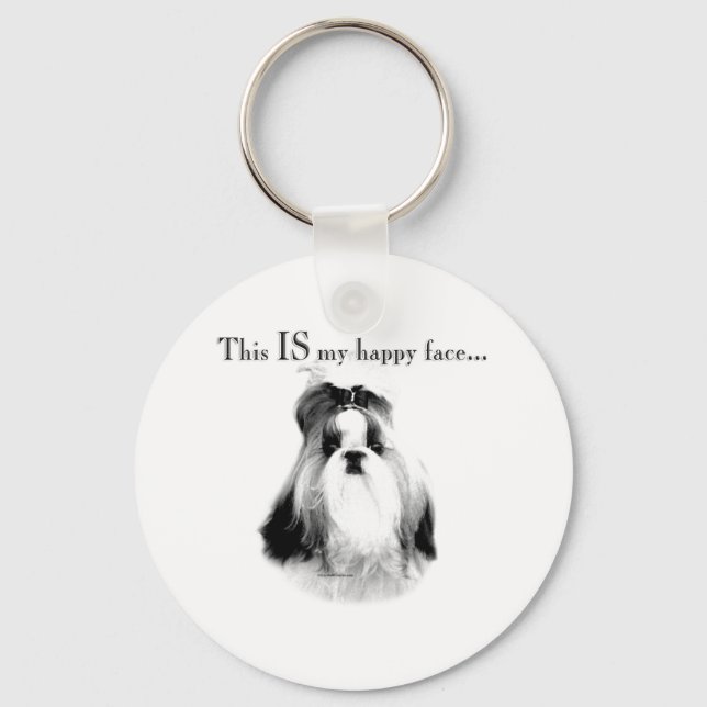 Shih Tzu Happy Face Keychain (Front)