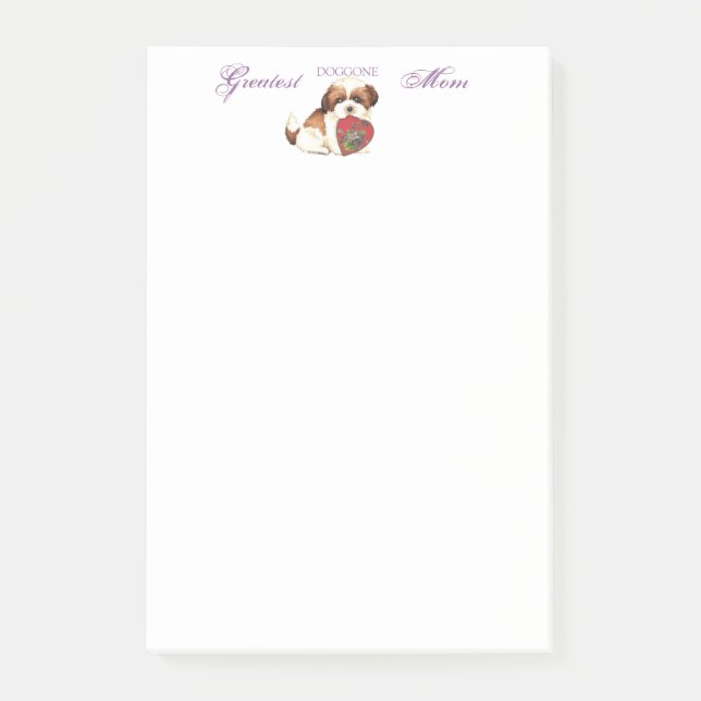 Shih Tzu Heart Mom Post-it Notes (Front)