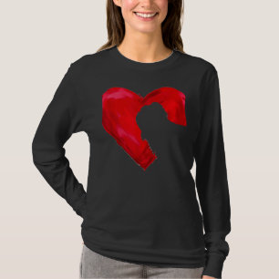 Shih Tzu Heart Silhouette Valentines Day Dog Co T-Shirt