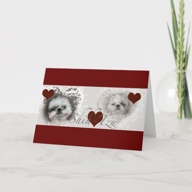 Shih-Tzu Hearts Greeting Card (Front)